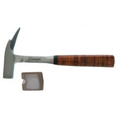 Marteau de charpentiers forgé, manche en cuir, avec panne plate polie, Longueur mm: 330