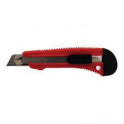 Couteau synthétique, avec guide mètallique ,18 mm avec vis de blocage, Emballage self service