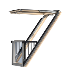 GDL Cabrio, bois de pin verni transparent en aluminium    Vitrage triple Thermo 2
