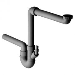 Garniture de raccordement  siphone Geberit, douille pour  tuyau 1", sortie Ø 56 mm  simple, 1½"