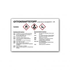 Autocollant d'avertissement essence pour bidon Grandeur mm: 105x75