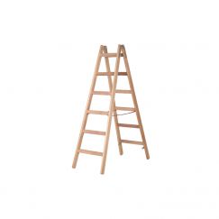 Echelle double à échelons en bois, Échelons: 2x6, Long. env. m: 1.80