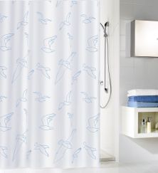  Rideau de douche Birdie blanc 180 x 200 cm  