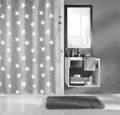 Rideau de douche Nova platine 180 x 200 cm