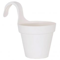 BALKONTOPF SINGLE CAPRI 20CM WEISS Aussenmass Ø cm: 20, Höhe cm: 17.5