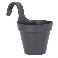 BALKONTOPF SINGLE CAPRI 20CM ANTHRAZIT Aussenmass Ø cm: 20, Höhe cm: 17.5
