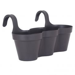 BALKONTOPF TRIPLE CAPRI 54CM ANTHRAZIT Aussenmass Ø cm: 20 x 54 Höhe cm: 17.5