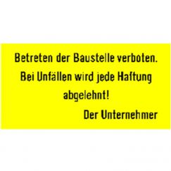 15.01 Betreten der Baustelle verboten Grandeur cm: 65/33, Exécution: PVC