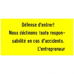 15.02 Défense d'entrer Grandeur cm: 65/33, Exécution: PVC
