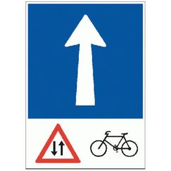 4.08.1 Sens unique avec circulation de cycles Grandeur cm: 35/50, Exécution: Scotchlite HIP