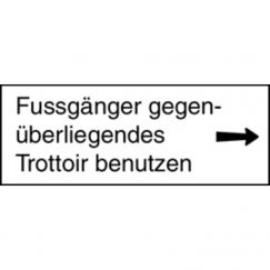 10.029 Plaque supplémentaire HIP Grandeur cm: 50/20, Texte: Fussgänger gegen....