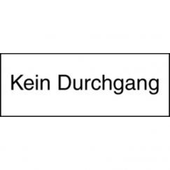 10.046 Plaque supplémentaire HIP Grandeur cm: 40/15, Texte: Kein Durchgang