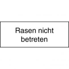 10.080 Plaque supplémentaire HIP Grandeur cm: 40/15, Texte: Rasen nicht betreten