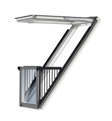 GDL Cabrio, bois de pin peint en blanc en aluminium    Vitrage triple Thermo 2
