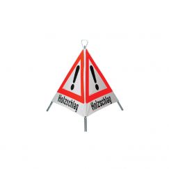 Signal pliable  "Coupe de bois" Triopan Texte: francais, Grandeur cm: 90/90/90