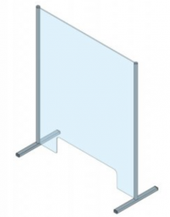 Hygieneschutz in Einscheibensicherheitsglas (ESG) und Aluminium PRO-CV 2B 800 x 1210 mm