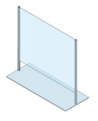 Hygieneschutz in Einscheibensicherheitsglas (ESG) und Aluminium PRO-CV 4 1000 x 958 mm