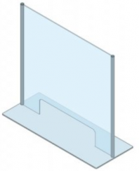 Hygieneschutz in Einscheibensicherheitsglas (ESG) und Aluminium PRO-CV 4B 900 x 1198 mm