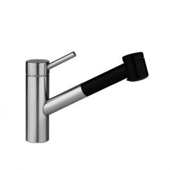 Mitigeur à levier|Douchette extractible KWC INOX acier inoxydable/noir-mat 10.271.033.736FL