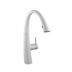 Mitigeur à levier|Douchette inversible extensible cachée KWC ZOE glacier white 10.201.122.150FL