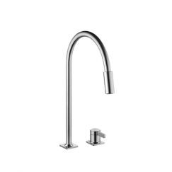 Mitigeur à levier|Douchette inversible extensible orientable 360° - jonction a KWC ERA acier inoxydable 10.392.323.700FL