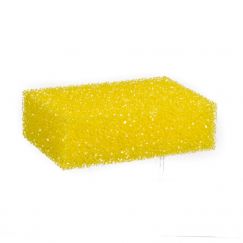Eponge, pores de verre grandeur mm: 150x100x45, pottscorer 410 jaune
