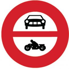 2.13  Interdit aux voitures et motocycles Ø cm: 60, Exécution: Scotchlite HIP