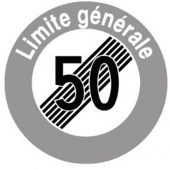 2.53.2 Fin de la vitesse "50 Limite générale" Ø cm: 40, Exécution: Scotchlite HIP