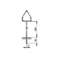 Support et cadre p. signal triangulaire combiné Grandeur cm: 90+30, Poteau: 2" x 230 cm