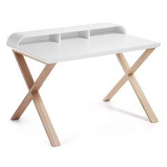 Table de travail Success blanc, bois clair