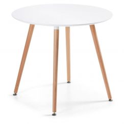 Table Daw blanc, bois clair