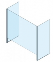 Hygieneschutz in Einscheibensicherheitsglas (ESG) und Aluminium U PRO-CV 5 800 x 1190 mm