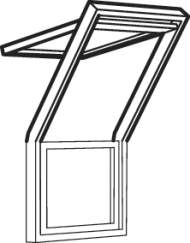 Dachbalkon oben 78 cm x 140 cm Kiefernholz weiss lackiert Verblechung Titanzink Verglasung 3-fach Thermo 2  