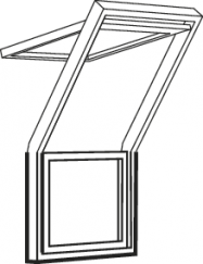 Balconata fissa 78 cm x 109 cm Legno di pino laccato trasparente Profili esterni in zinco al titanio Vetro triplo Thermo 2  