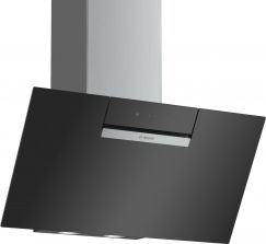 Bosch DWK87EM60 Hotte décorative 80 cm Inclined glass brand design Noir avec finition en verre