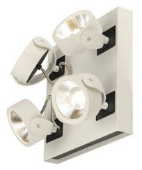 KALU LED 4 lampada a parete/plafone, bianco/nero, 3000K, 60°