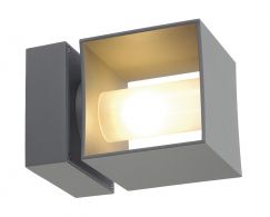 SQUARE TURN, QT14, lampada da parete outdoor, grigio argento, max. 42W, IP44