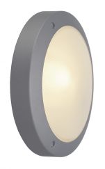 BULAN applique, ronde, gris argent, E14, max. 60W, verre satiné