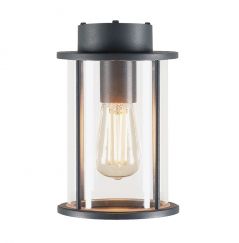PHOTONIA, lampada a plafone outdoor, A60, rotonda, antracite, vetro trasparente